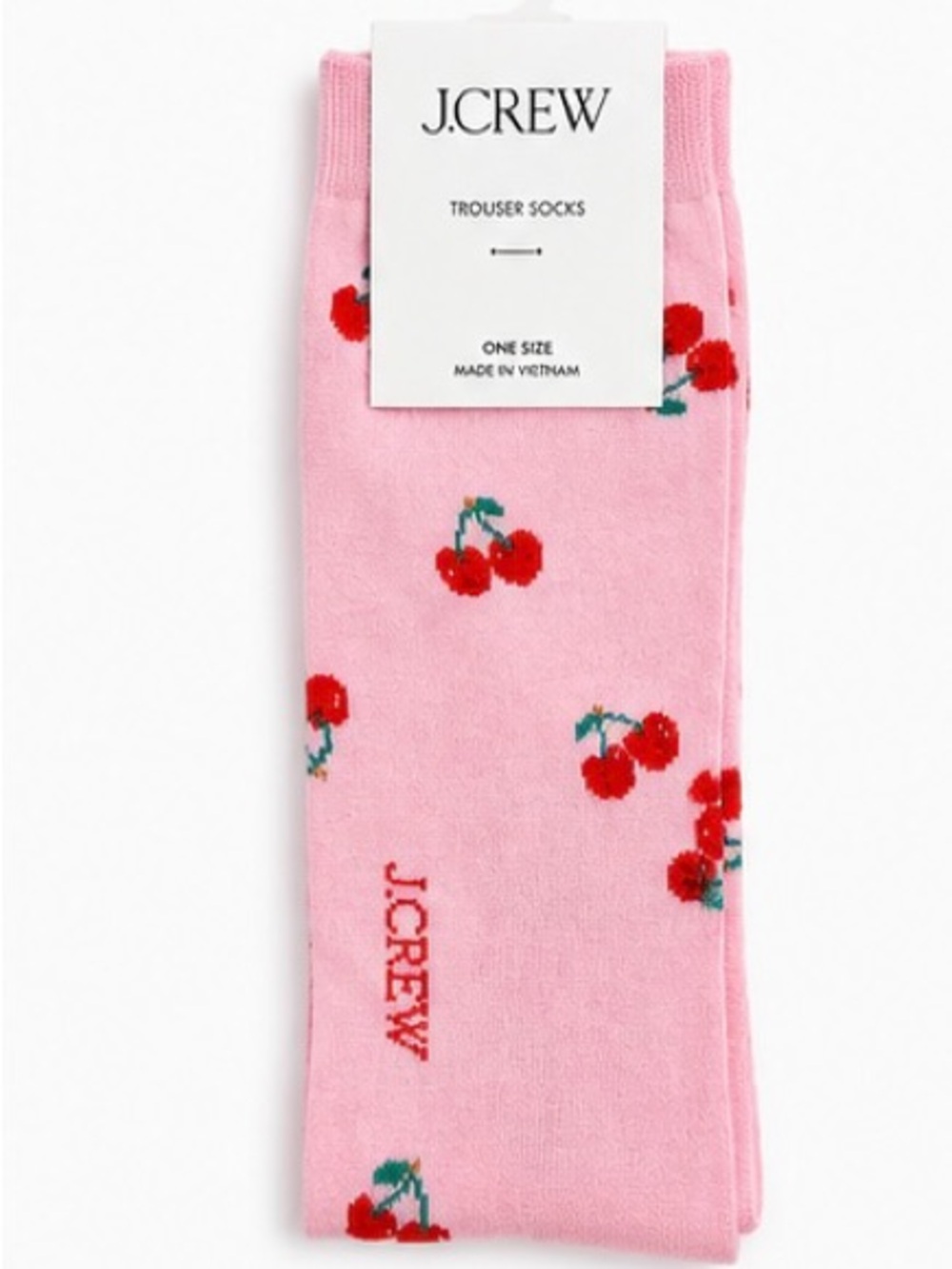 J.Crew Cherry Trouser Socks | NWT | One Size | Pink 🍒